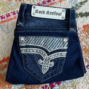 Rock Revival Klarry Rhinestone Sequin Bootcut Jeans